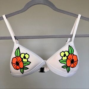 TRIANGL Embroidered Flower Bikini SET - XS